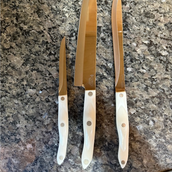 Cutco Other - Cutco White Handle 3-Piece Knife Set with Stainless Blades